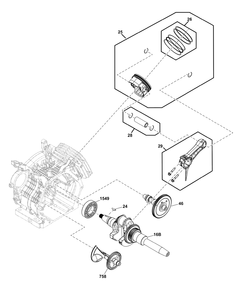 Crankshaft Group Diagram and Parts List for 25E337-0030-G1  Briggs and Stratton Engine